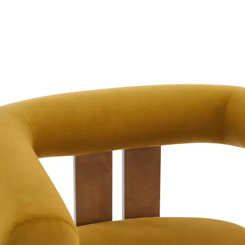 Christopher Knight Home Harriman, fauteuil d'appoint en velours avec structure à trois pieds en bouleau