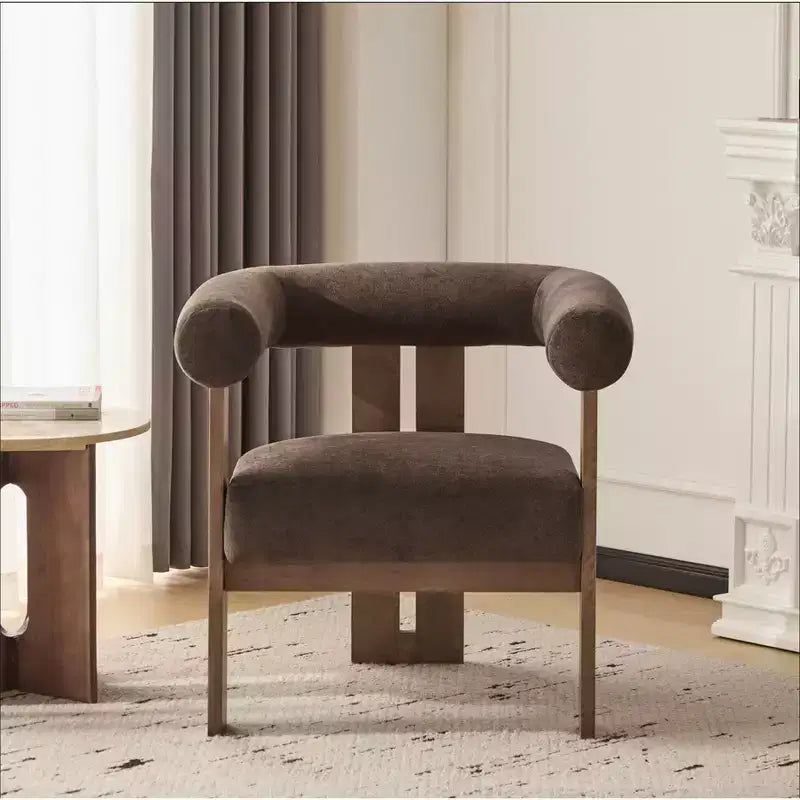 Christopher Knight Home Harriman, fauteuil d'appoint en velours avec structure à trois pieds en bouleau