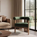 Christopher Knight Home Harriman, fauteuil d'appoint en velours avec structure à trois pieds en bouleau