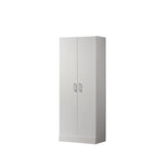 Armoire autoportante double porte blanche de 152 cm avec 4 étagères de rangement