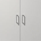 Armoire autoportante double porte blanche de 152 cm avec 4 étagères de rangement