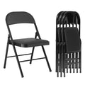 SUGIFT Folding Chairs with Padded Seats Black Foldable Chair for Outdoor & Indoor use (Set of 4)