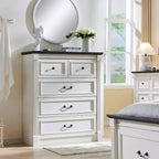 SinCiDo 5 Drawers Dresser for Bedroom, Farmhouse 46 Tall Dressers w/Roman Column