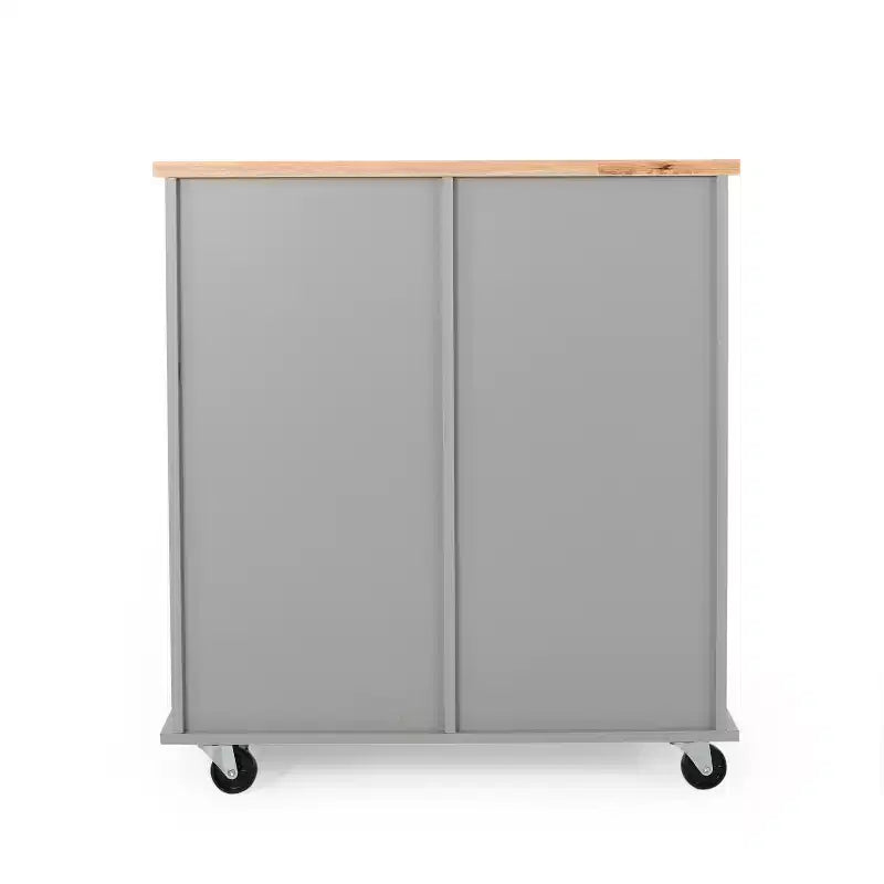 GDFStudio Yohaan Contemporary Kitchen Cart with Wheels and 2 Drawers