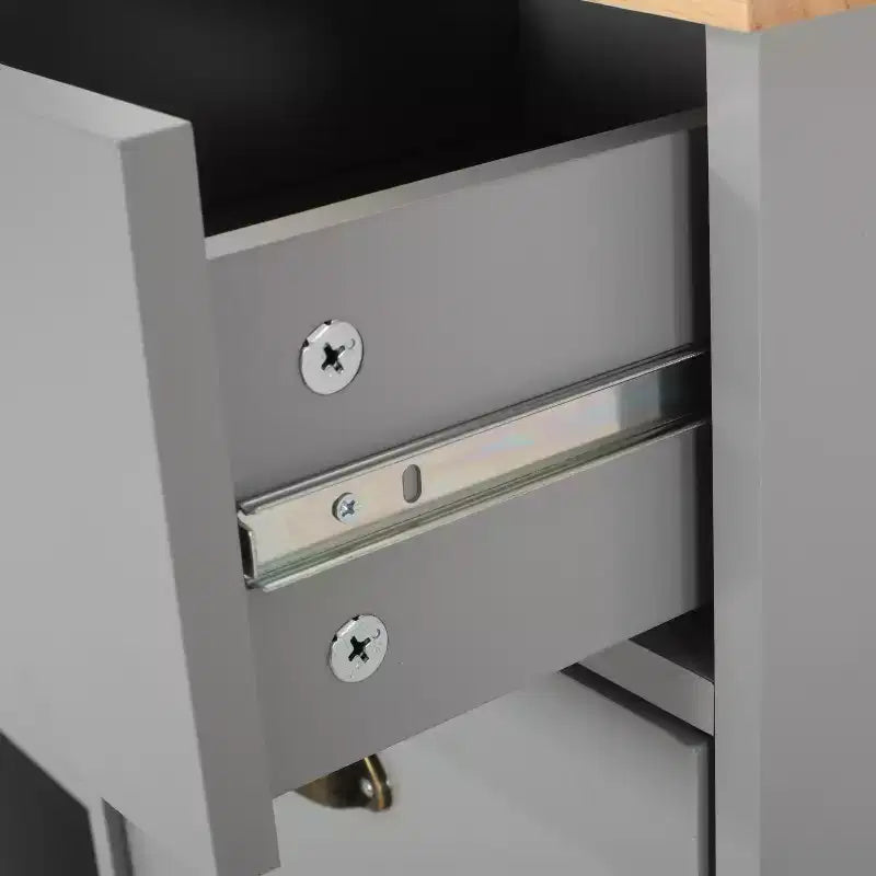 GDFStudio Yohaan Contemporary Kitchen Cart with Wheels and 2 Drawers