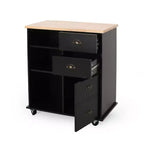 GDFStudio Yohaan Contemporary Kitchen Cart with Wheels and 2 Drawers