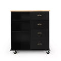 GDFStudio Yohaan Contemporary Kitchen Cart with Wheels and 2 Drawers