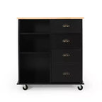 GDFStudio Yohaan Contemporary Kitchen Cart with Wheels and 2 Drawers