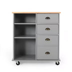GDFStudio Yohaan Contemporary Kitchen Cart with Wheels and 2 Drawers