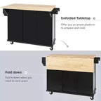 Îlot de cuisine moderne Whisen avec porte-épices et porte-serviettes