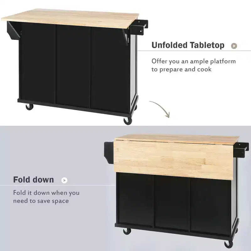 Îlot de cuisine moderne Whisen avec porte-épices et porte-serviettes