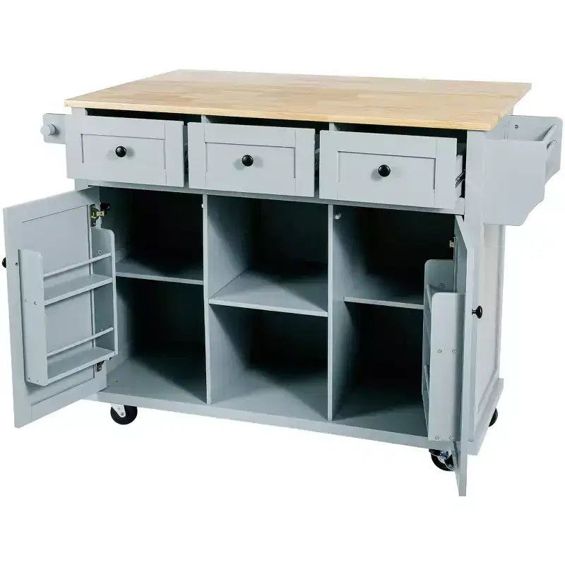 Îlot de cuisine moderne Whisen avec porte-épices et porte-serviettes