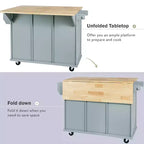 Îlot de cuisine moderne Whisen avec porte-épices et porte-serviettes
