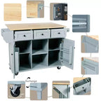 Îlot de cuisine moderne Whisen avec porte-épices et porte-serviettes