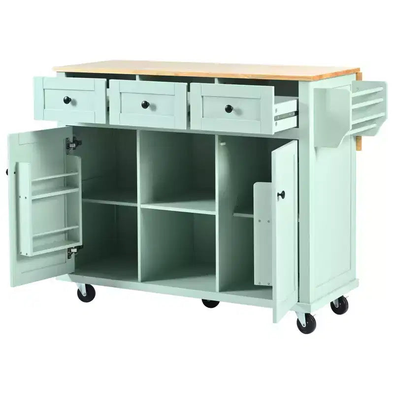 Îlot de cuisine moderne Whisen avec porte-épices et porte-serviettes