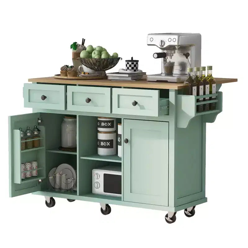 Îlot de cuisine moderne Whisen avec porte-épices et porte-serviettes