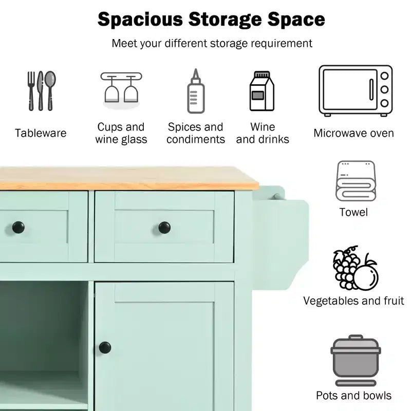 Îlot de cuisine moderne Whisen avec porte-épices et porte-serviettes