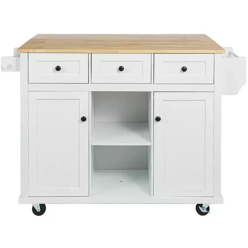 Îlot de cuisine moderne Whisen avec porte-épices et porte-serviettes