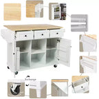 Îlot de cuisine moderne Whisen avec porte-épices et porte-serviettes