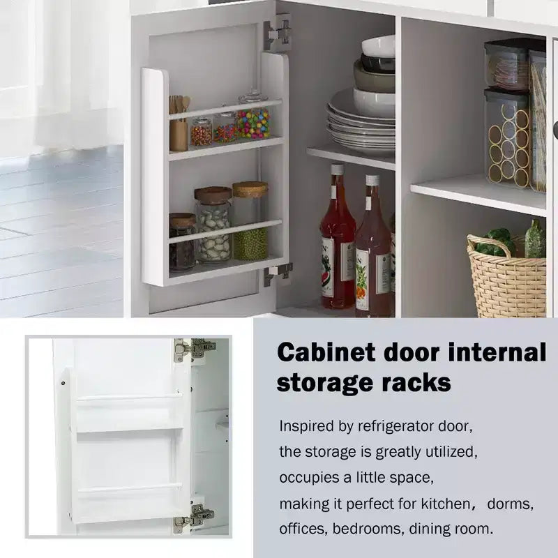 Îlot de cuisine moderne Whisen avec porte-épices et porte-serviettes