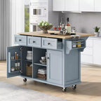 Îlot de cuisine moderne Whisen avec porte-épices et porte-serviettes