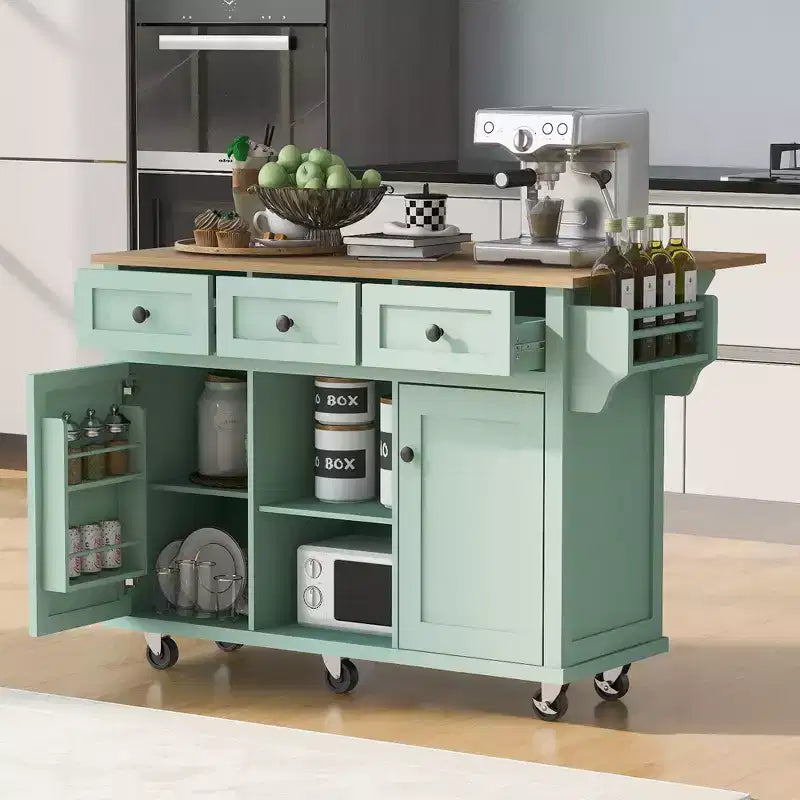 Îlot de cuisine moderne Whisen avec porte-épices et porte-serviettes