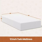 Matelas Yaheetech 12" en mousse à mémoire de forme au gel, parfum thé vert, technologie rafraîchissante, 3 couches de mousse