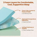 Matelas Yaheetech 12" en mousse à mémoire de forme au gel, parfum thé vert, technologie rafraîchissante, 3 couches de mousse
