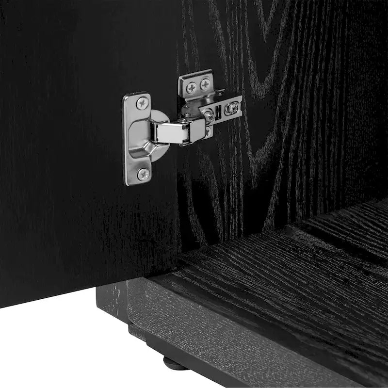 Caractéristiques distinctives d'un buffet à quatre portes avec placage de frêne, idéal pour le couloir, l'entrée ou le salon.