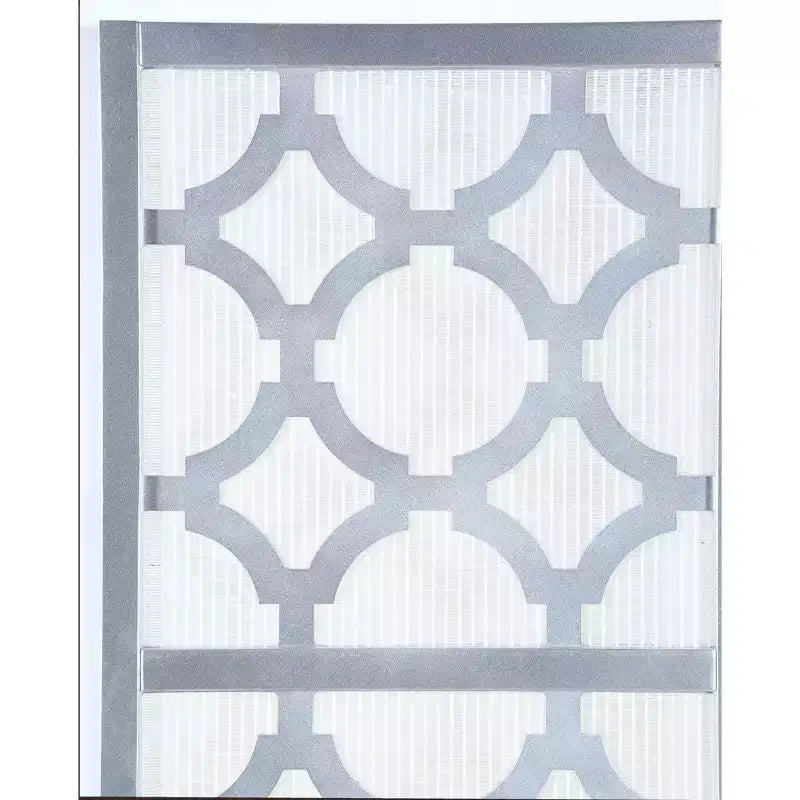 Séparateur de pièce à 4 panneaux Roundhill Furniture Quarterfoil, motif diamant infusé, argent
