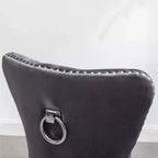 Fauteuil en velours capitonné contemporain Montura de Roundhill Furniture avec clous décoratifs, gris, lot de 2