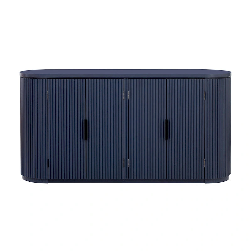 63 Vertical Striped Door Storage Cabinet with Adjustable Shelves