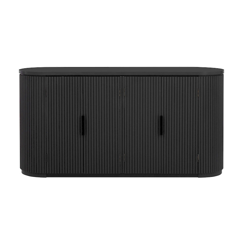 63 Vertical Striped Door Storage Cabinet with Adjustable Shelves