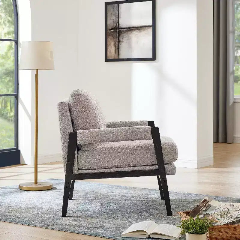 Fauteuil d'appoint en chenille rembourré, modèle Kelly Mid-Century Modern, de Roundhill Furniture