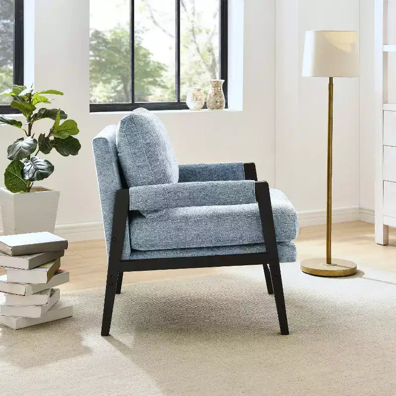 Fauteuil d'appoint en chenille rembourré, modèle Kelly Mid-Century Modern, de Roundhill Furniture