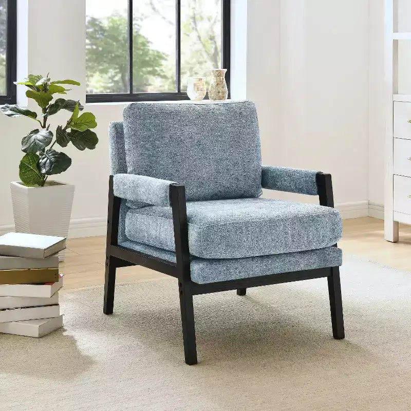 Roundhill Furniture Kelly Mid-Century Modern Chenille Upholstered Accent Armchair