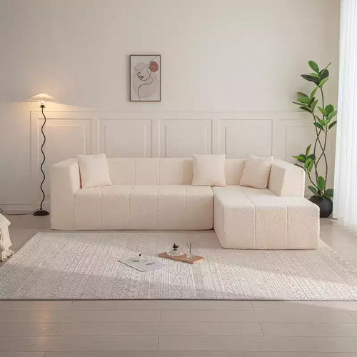 105.5W Modular L-Shaped Sectional Floor Couch, Deep Seat Tufted Comfy Sofa with Chaise for Living Room - ModernLuxe
