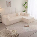 Canapé d'angle modulable au sol en L, 105,5W, avec assise profonde et capitonnée, pour salon - ModernLuxe