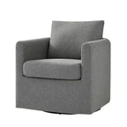 Bernhard Slipcovered Swivel Chair with textured fabric and flared armrests| HULALA HOME