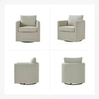 Fauteuil pivotant déhoussable Bernhard avec tissu texturé et accoudoirs évasés | HULALA HOME