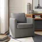 Fauteuil pivotant déhoussable Bernhard avec tissu texturé et accoudoirs évasés | HULALA HOME