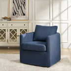 Fauteuil pivotant déhoussable Bernhard avec tissu texturé et accoudoirs évasés | HULALA HOME