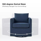 Fauteuil pivotant déhoussable Bernhard avec tissu texturé et accoudoirs évasés | HULALA HOME
