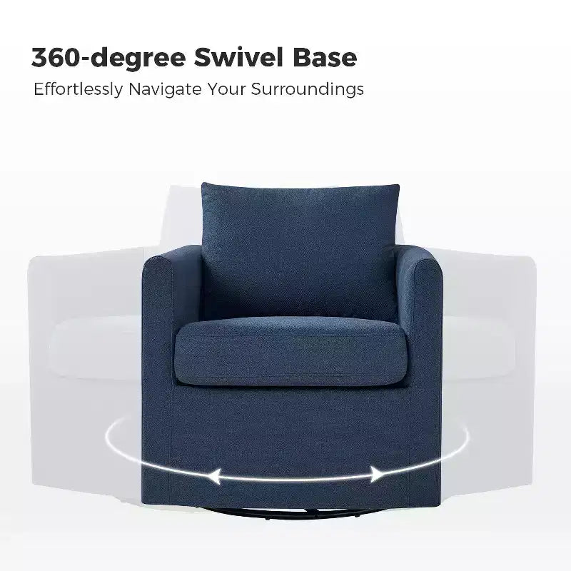 Fauteuil pivotant déhoussable Bernhard avec tissu texturé et accoudoirs évasés | HULALA HOME