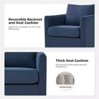 Fauteuil pivotant déhoussable Bernhard avec tissu texturé et accoudoirs évasés | HULALA HOME