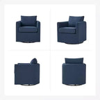 Fauteuil pivotant déhoussable Bernhard avec tissu texturé et accoudoirs évasés | HULALA HOME