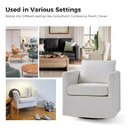 Fauteuil pivotant déhoussable Bernhard avec tissu texturé et accoudoirs évasés | HULALA HOME