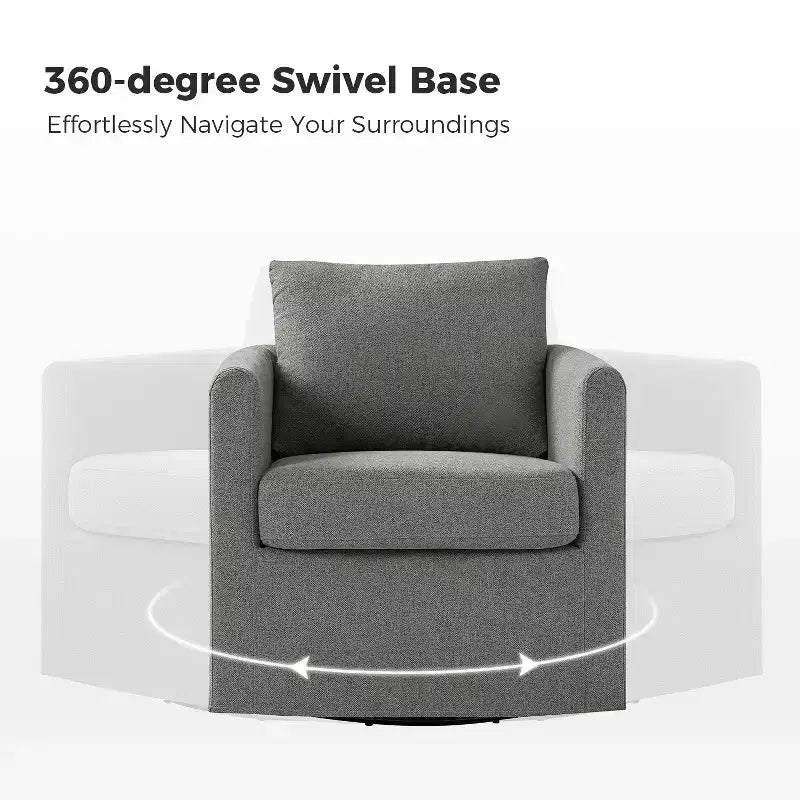 Fauteuil pivotant déhoussable Bernhard avec tissu texturé et accoudoirs évasés | HULALA HOME