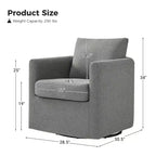 Fauteuil pivotant déhoussable Bernhard avec tissu texturé et accoudoirs évasés | HULALA HOME
