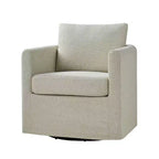 Fauteuil pivotant déhoussable Bernhard avec tissu texturé et accoudoirs évasés | HULALA HOME